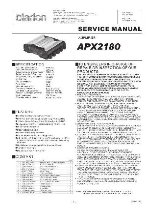 Сервисная инструкция Clarion APX2180 ― Manual-Shop.ru