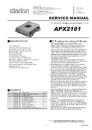 Сервисная инструкция Clarion APX2181 ― Manual-Shop.ru