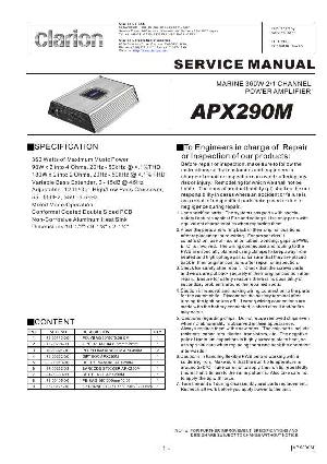 Сервисная инструкция Clarion APX290M ― Manual-Shop.ru