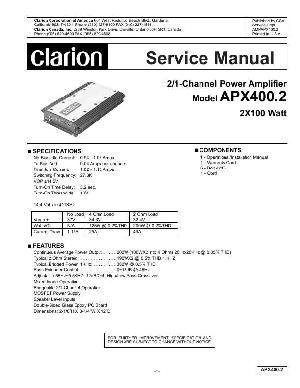 Сервисная инструкция Clarion APX400.2 ― Manual-Shop.ru