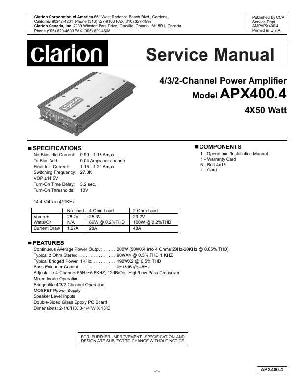 Сервисная инструкция Clarion APX400.4 ― Manual-Shop.ru