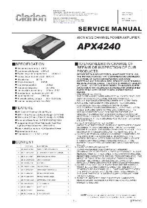 Сервисная инструкция Clarion APX4240 ― Manual-Shop.ru