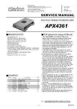 Сервисная инструкция Clarion APX4361 ― Manual-Shop.ru