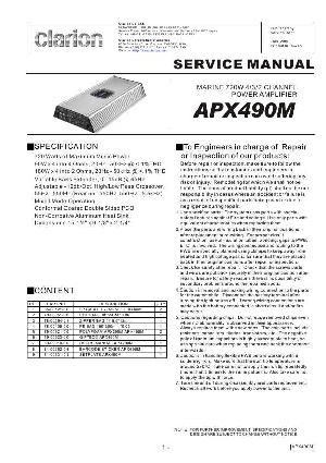 Сервисная инструкция Clarion APX490M ― Manual-Shop.ru