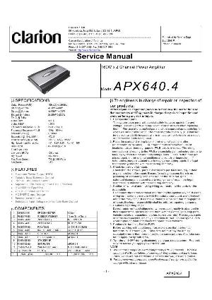 Сервисная инструкция Clarion APX640.4 ― Manual-Shop.ru