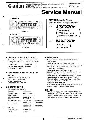Сервисная инструкция Clarion ARX6670Z, RAX660DZ ― Manual-Shop.ru