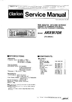 Сервисная инструкция Clarion ARX9170R ― Manual-Shop.ru