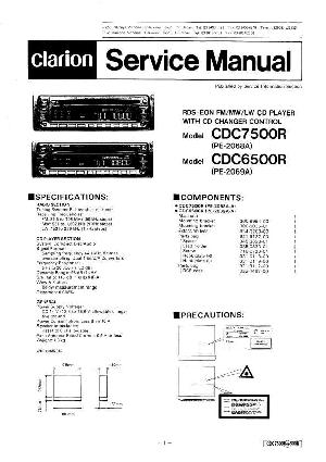Сервисная инструкция Clarion CDC6500, CDC7500R (PE-2068A, PE-2069A) ― Manual-Shop.ru