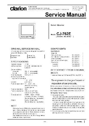 Сервисная инструкция Clarion CJ762E ― Manual-Shop.ru