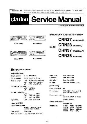 Сервисная инструкция Clarion CRN27, CRN28, CRN37, CRN38 ― Manual-Shop.ru