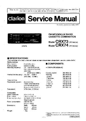 Сервисная инструкция Clarion CRX73, CRX74 (PE-9607A, PE-9608A) ― Manual-Shop.ru