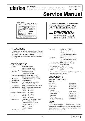 Сервисная инструкция Clarion DPH7500Z ― Manual-Shop.ru