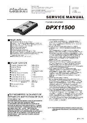 Сервисная инструкция Clarion DPX11500 ― Manual-Shop.ru