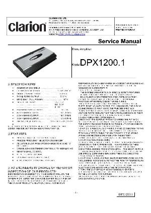 Сервисная инструкция Clarion DPX1200.1 ― Manual-Shop.ru