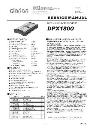 Сервисная инструкция Clarion DPX1800 ― Manual-Shop.ru