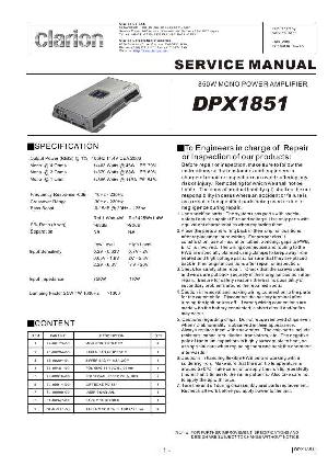 Сервисная инструкция Clarion DPX1851 ― Manual-Shop.ru