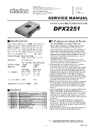 Сервисная инструкция Clarion DPX2251 ― Manual-Shop.ru
