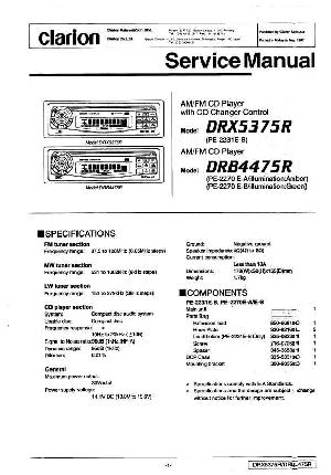 Сервисная инструкция Clarion DRB-4475R, DRX-5375R (PE-2231E, PE-2270E) ― Manual-Shop.ru