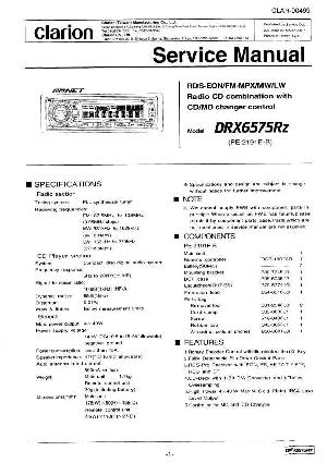 Сервисная инструкция Clarion DRX-6575Rz ― Manual-Shop.ru
