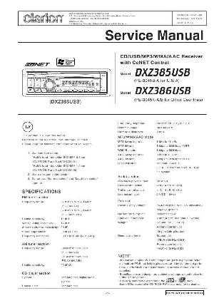 Сервисная инструкция Clarion DXZ385USB, DXZ386USB ― Manual-Shop.ru