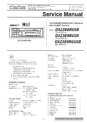 Service manual Clarion DXZ388RUSB, DXZ389RUSB, DXZ389RGUSB ― Manual-Shop.ru