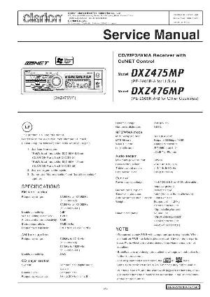 Сервисная инструкция Clarion DXZ475MP, DXZ476MP ― Manual-Shop.ru
