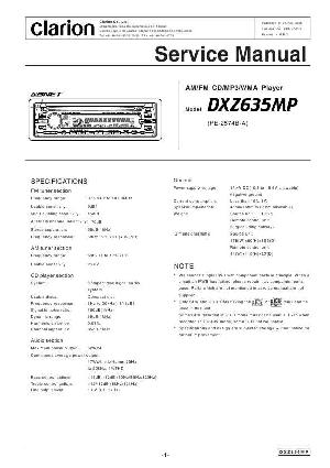 Сервисная инструкция Clarion DXZ635MP ― Manual-Shop.ru