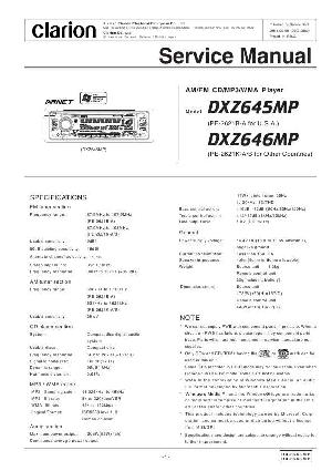 Сервисная инструкция Clarion DXZ645MP, DXZ646MP ― Manual-Shop.ru