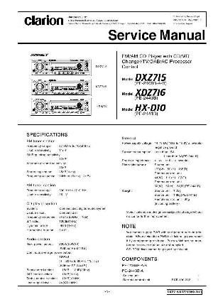 Сервисная инструкция Clarion DXZ715, HD-D10, XDZ716 ― Manual-Shop.ru