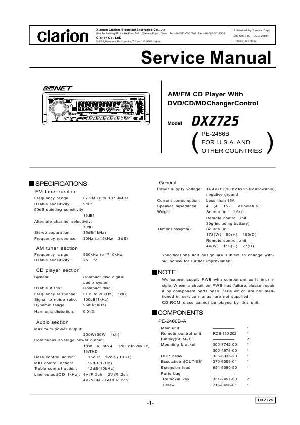 Сервисная инструкция Clarion DXZ725 ― Manual-Shop.ru