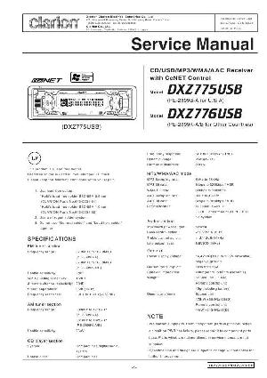 Сервисная инструкция Clarion DXZ775USB, DXZ776USB ― Manual-Shop.ru
