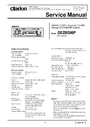 Сервисная инструкция Clarion DXZ815MP ― Manual-Shop.ru