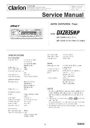 Сервисная инструкция Clarion DXZ835MP ― Manual-Shop.ru
