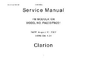 Сервисная инструкция Clarion FM200 ― Manual-Shop.ru