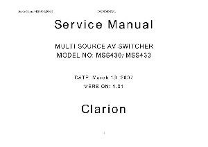 Сервисная инструкция Clarion MSS430, MSS433 ― Manual-Shop.ru