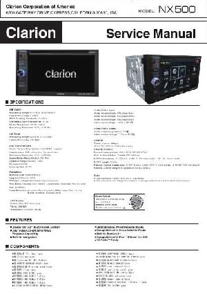 Сервисная инструкция Clarion NX500 ― Manual-Shop.ru