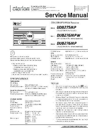 Сервисная инструкция Clarion UDB275MP ― Manual-Shop.ru