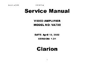 Сервисная инструкция Clarion VA700 ― Manual-Shop.ru