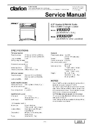 Сервисная инструкция Clarion VRX610P ― Manual-Shop.ru