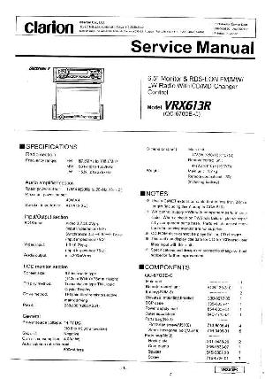 Сервисная инструкция Clarion VRX613R ― Manual-Shop.ru