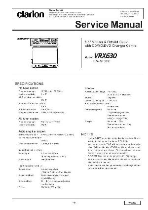 Сервисная инструкция Clarion VRX630 ― Manual-Shop.ru