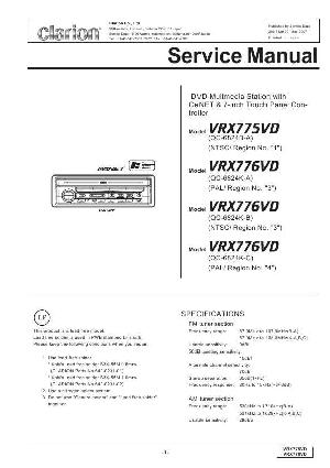 Сервисная инструкция Clarion VRX775VD, VRX776VD ― Manual-Shop.ru