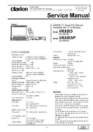 Сервисная инструкция Clarion VRX815P ― Manual-Shop.ru