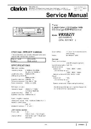 Сервисная инструкция Clarion VRX8271 ― Manual-Shop.ru