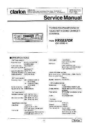 Сервисная инструкция Clarion VRX8370R ― Manual-Shop.ru