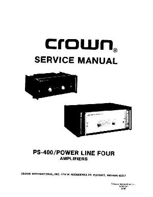 Сервисная инструкция Crown PS-400 ― Manual-Shop.ru