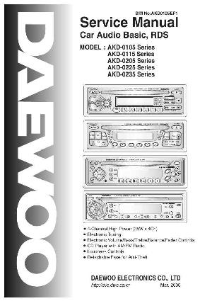Сервисная инструкция Daewoo AKD-0105, AKD-0115, AKD-0205, AKD-0225, AKD-0235 ― Manual-Shop.ru