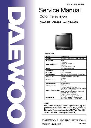 Сервисная инструкция Daewoo CP-185L, CP-185G chassis ― Manual-Shop.ru