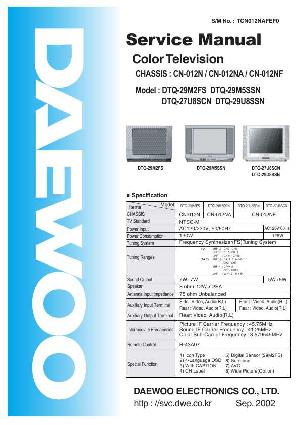 Сервисная инструкция Daewoo DTQ-29M2FS ― Manual-Shop.ru