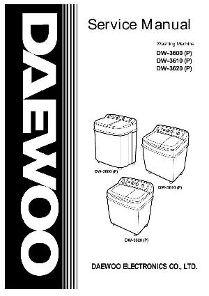 Сервисная инструкция Daewoo DW-3600, DW-3610, DW-3620 (P) ― Manual-Shop.ru